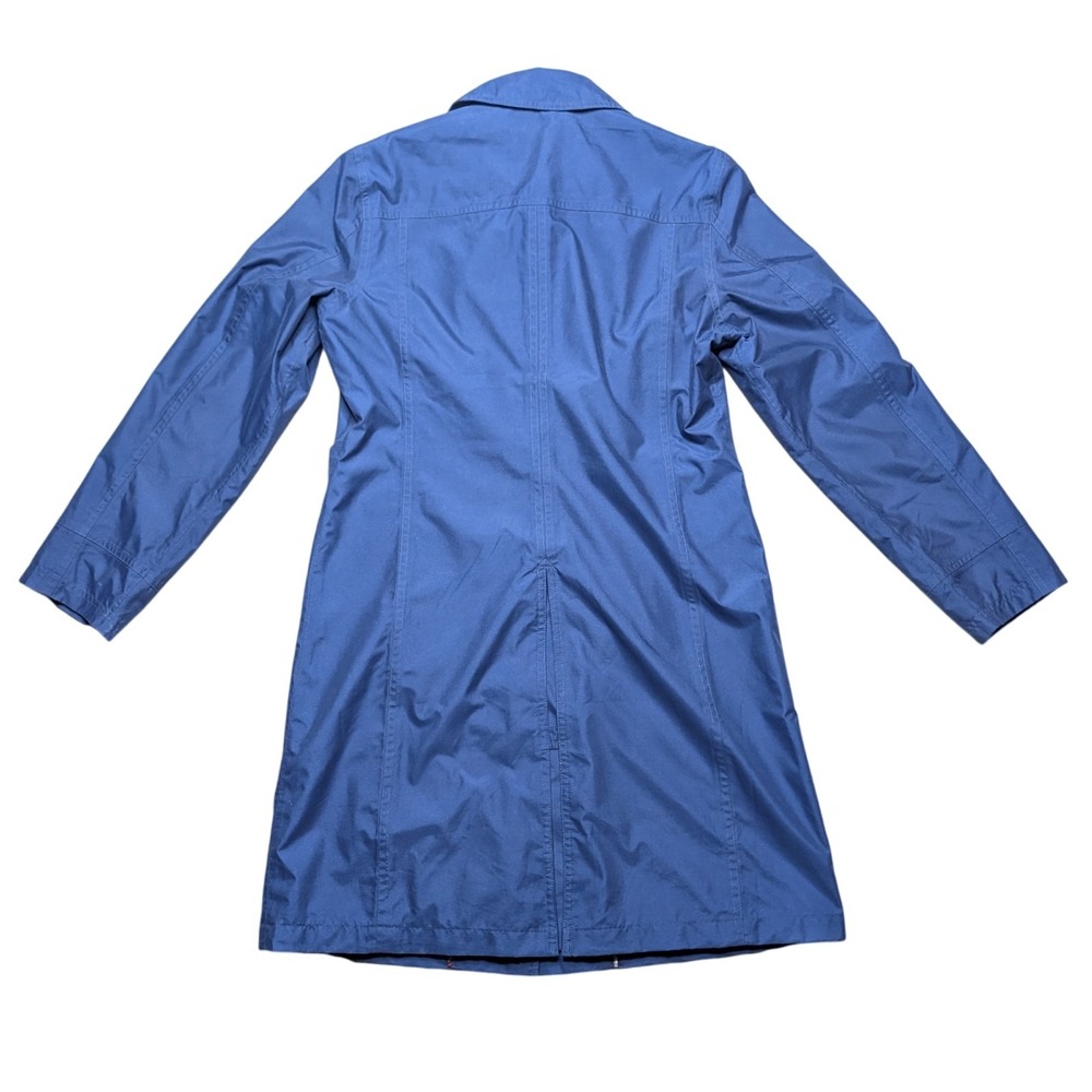 Lands' End‎ Women's Small Blue Trench Coat Button Up Lightweight - Picture 2 of 7